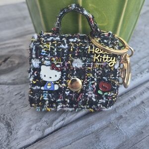 Hello Kitty Tweed Mini Bag Keyring Bagcharm
